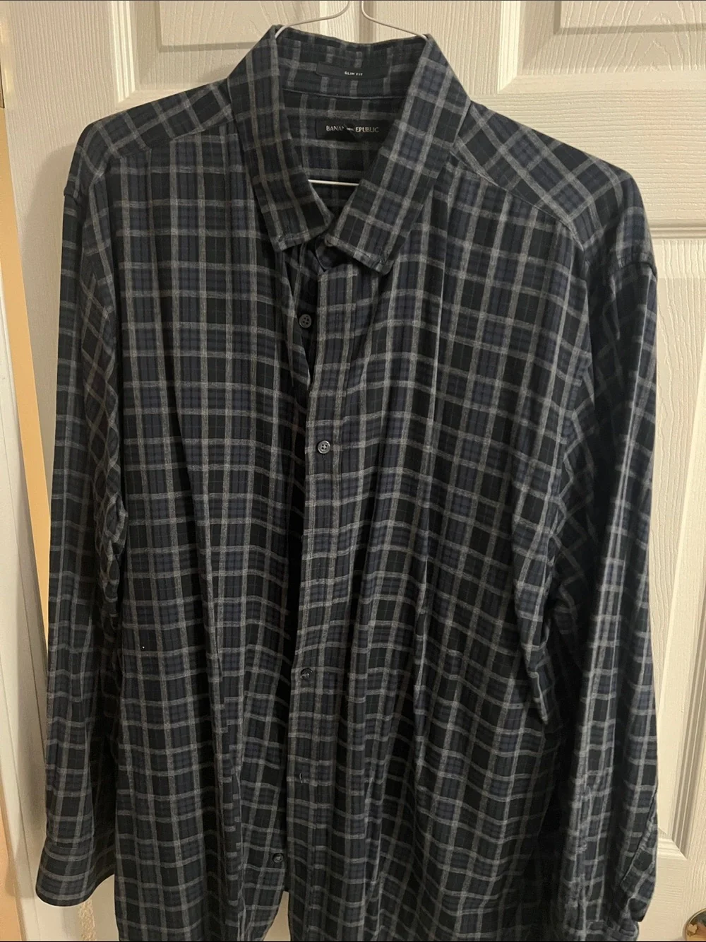 Banana Republic Men’s XXL Slimfit Plaid Button-Down Shirt